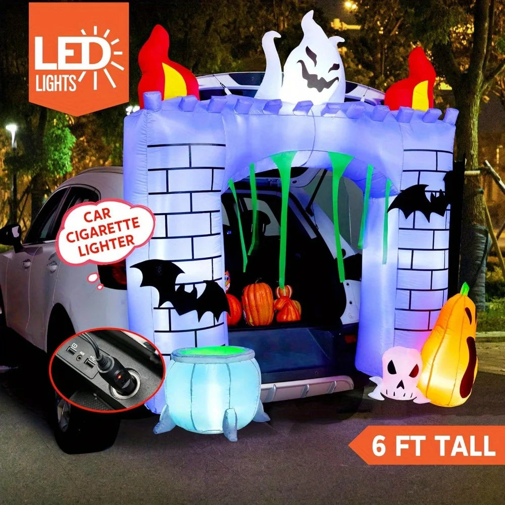 Halloween Inflatable Haunted Castle With LED Lights
