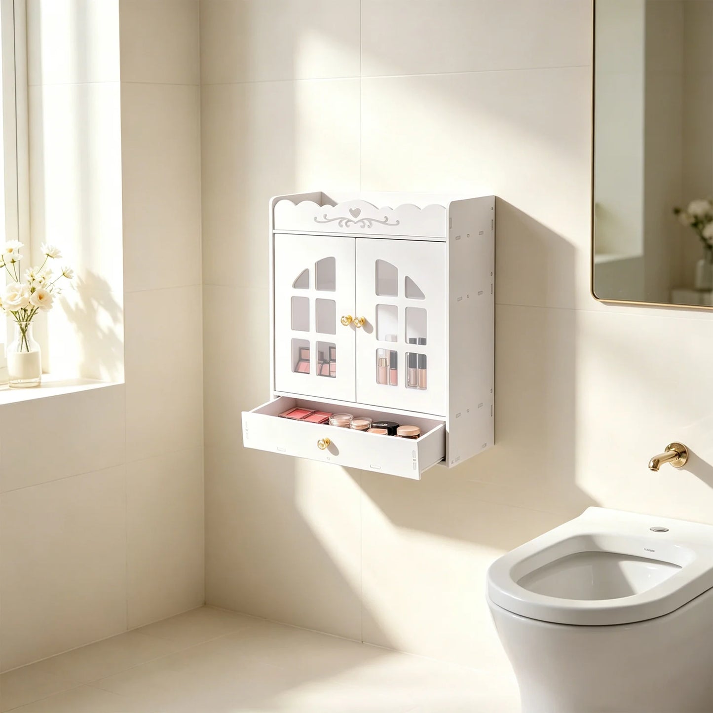 Bymaocar Bathroom Over Toilet Storage Cabinet Wall Mounted