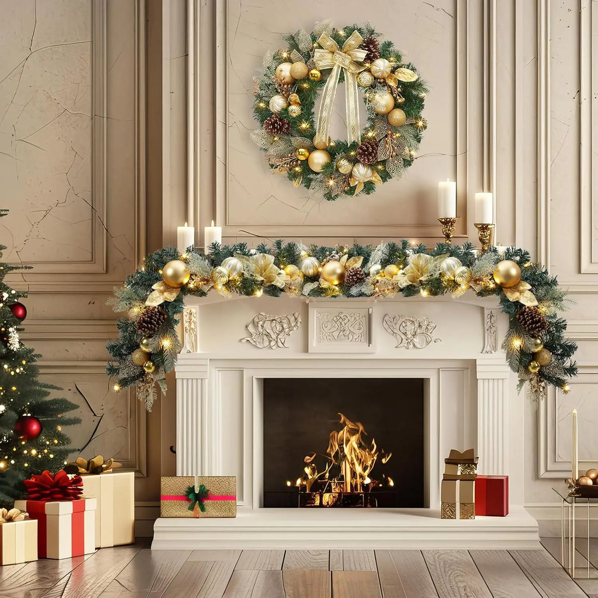 Garvee Pre Lit LED Christmas Garland Decoration