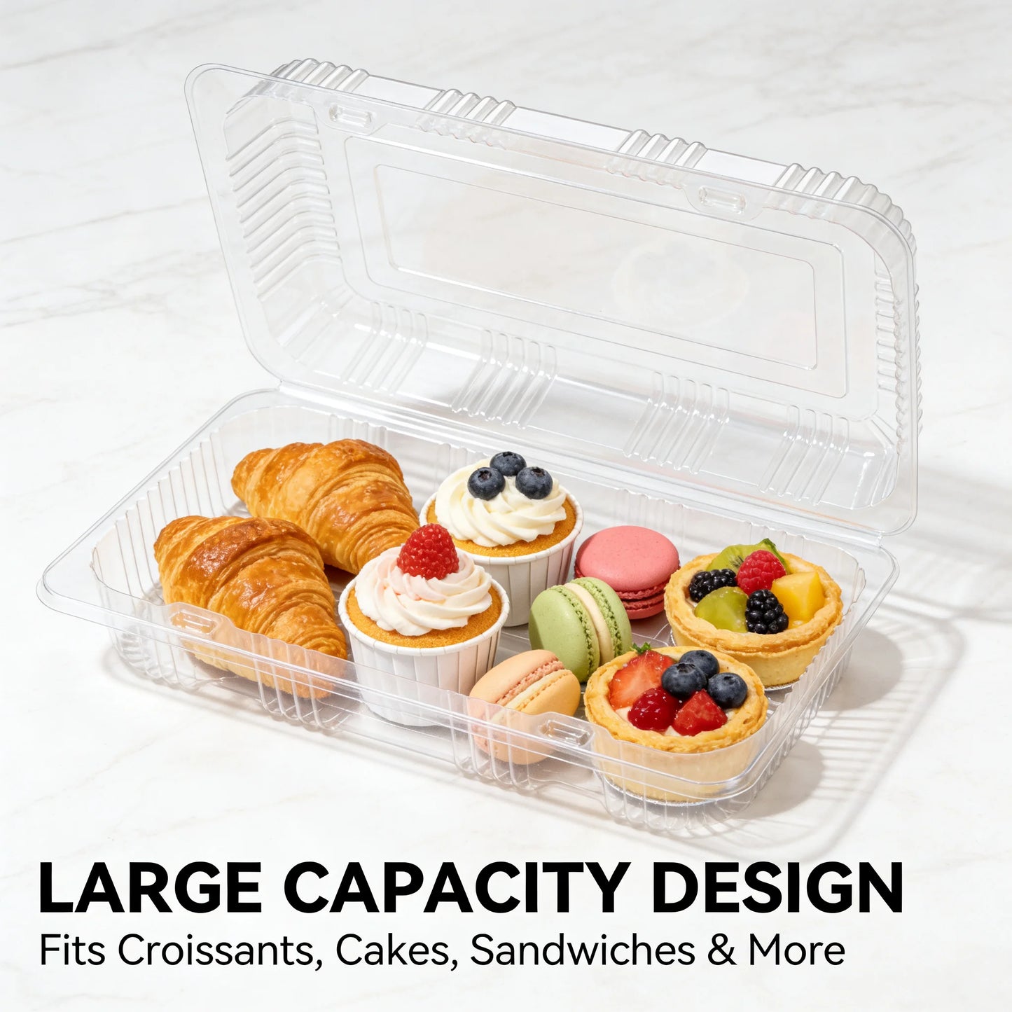 Disposable Pet Clamshell Food Containers For Takeout