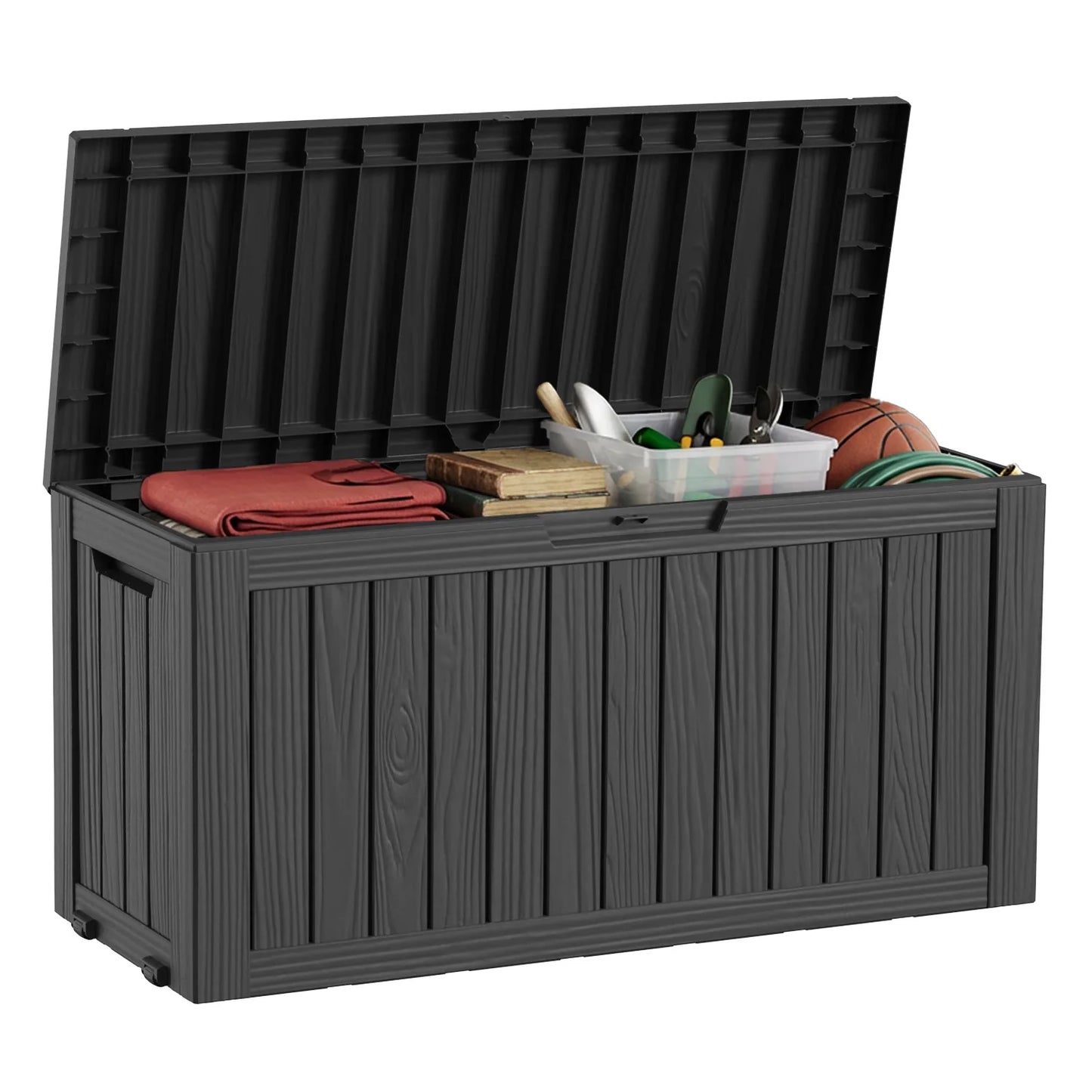 Outdoor Waterproof Storage Box With Wheels Lockable Lid