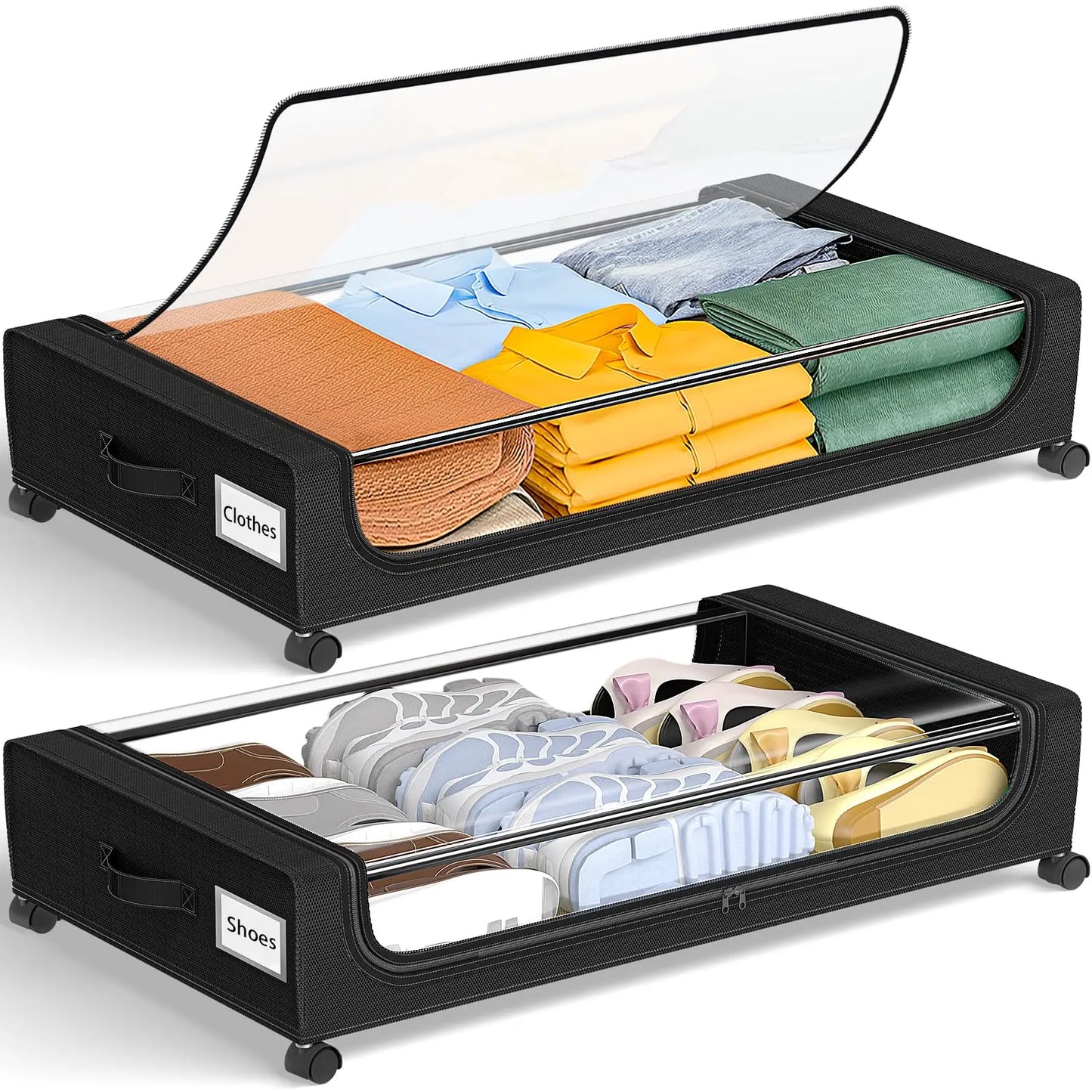 Under Bed Storage Bins With Wheels 2 Pack