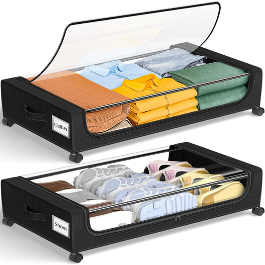 Under Bed Storage Bins With Wheels 2 Pack