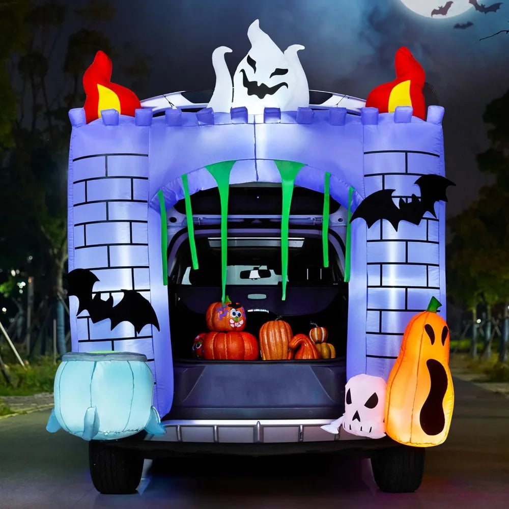 Halloween Inflatable Haunted Castle With LED Lights