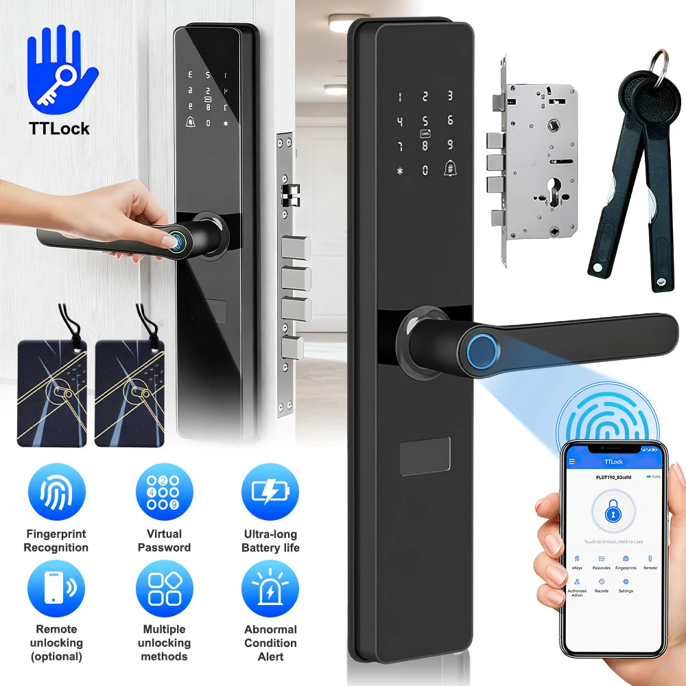 Smart Door Lock With App Biometric RFID Keypad