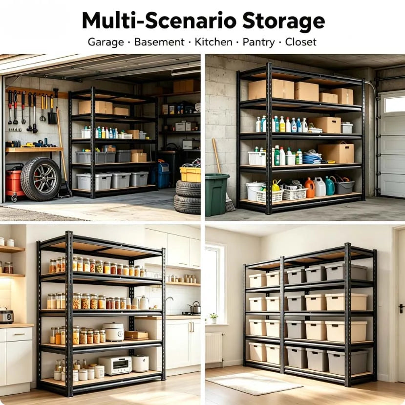 Heavy Duty Metal Storage Rack 5 Tier MDF Shelving Unit