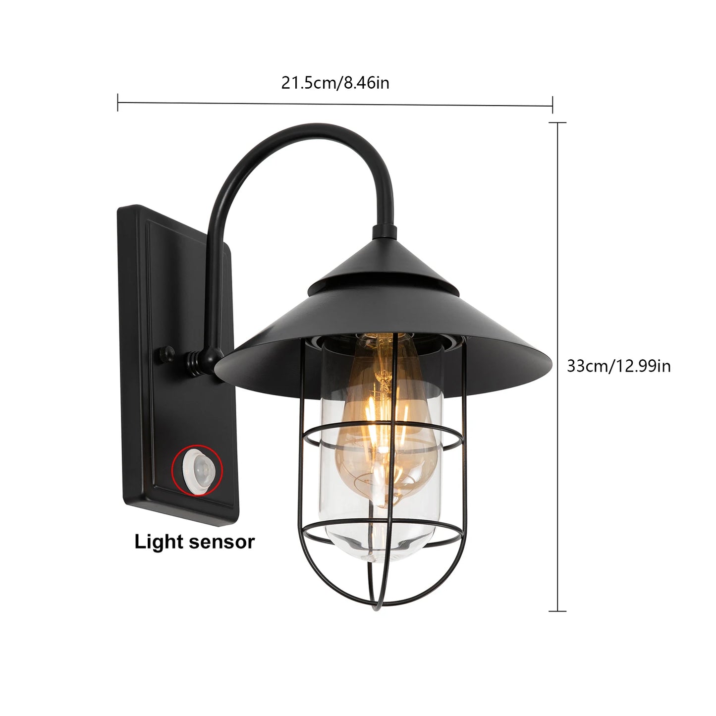 Bymaocar Retro Wall Sconce With E26 Motion Sensor