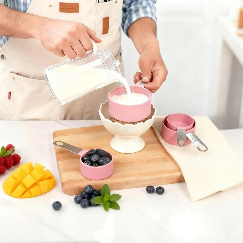 Stainless Steel Handle Measuring Cups And Spoons Set