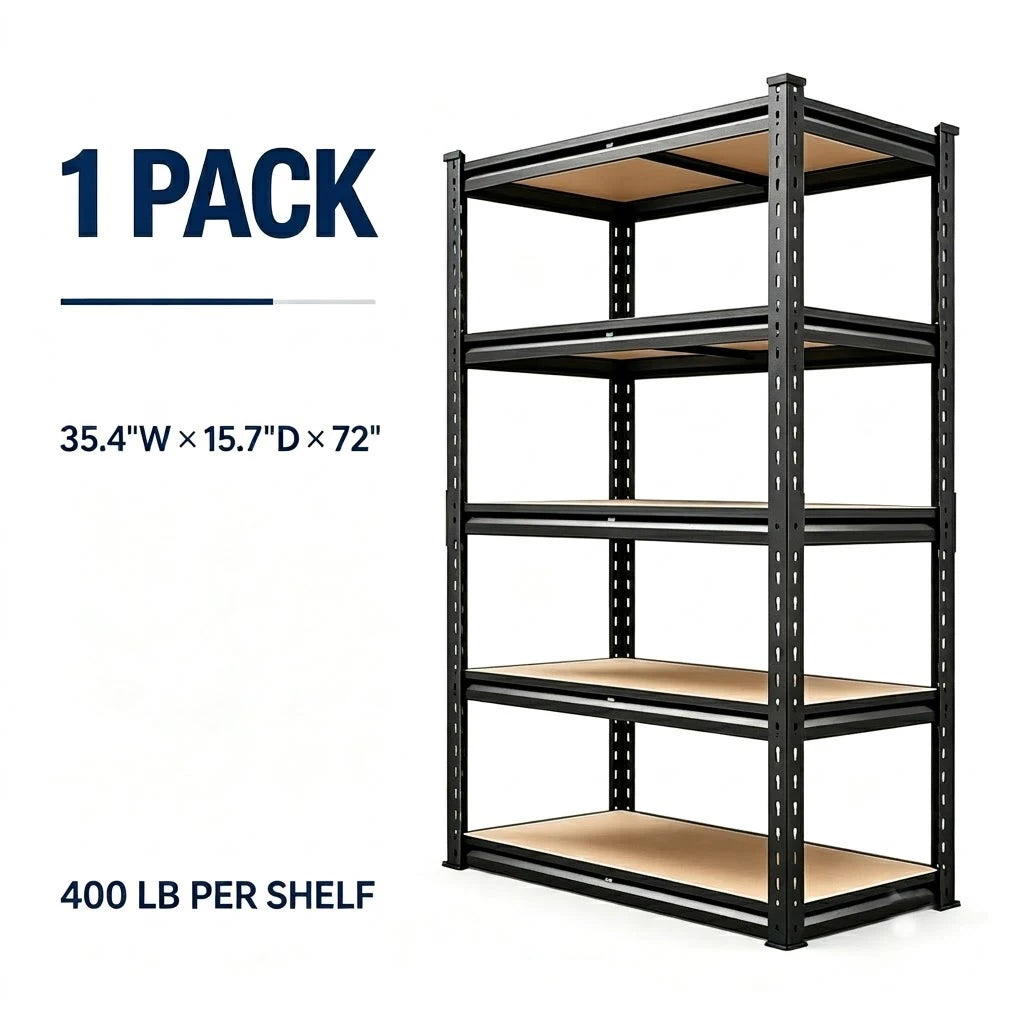 Heavy Duty Metal Storage Rack 5 Tier MDF Shelving Unit