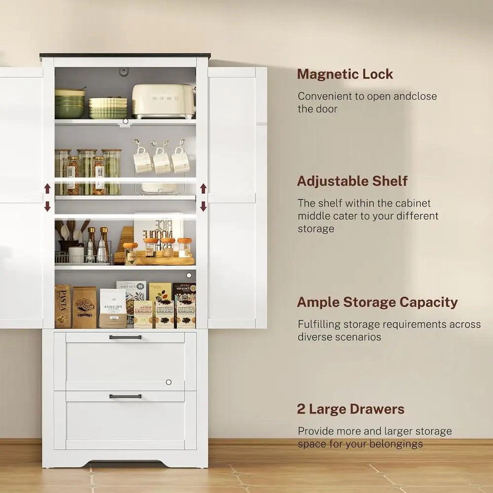 Storage Cabinet With Drawers And Adjustable Shelves
