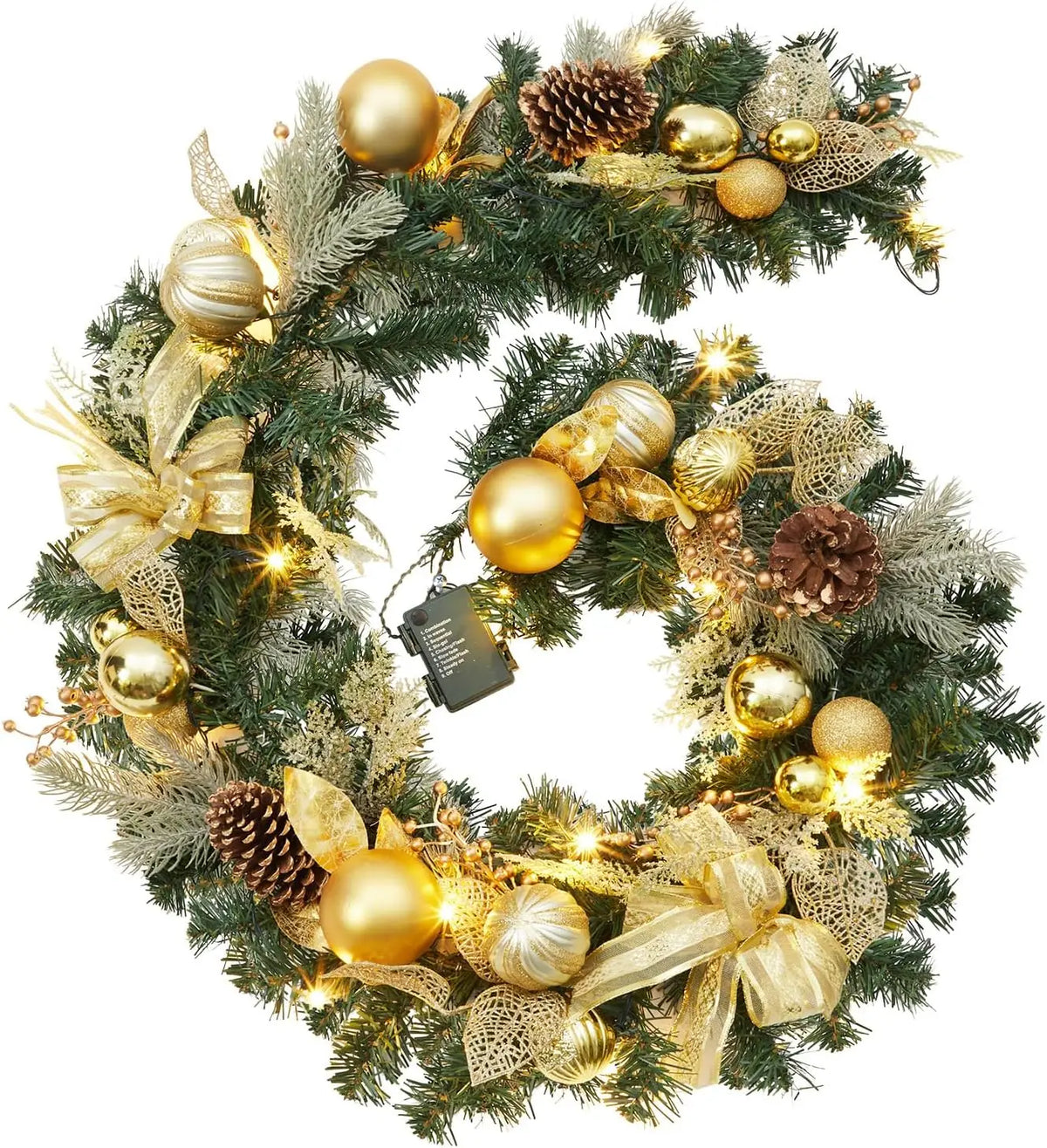 Garvee Pre Lit LED Christmas Garland Decoration