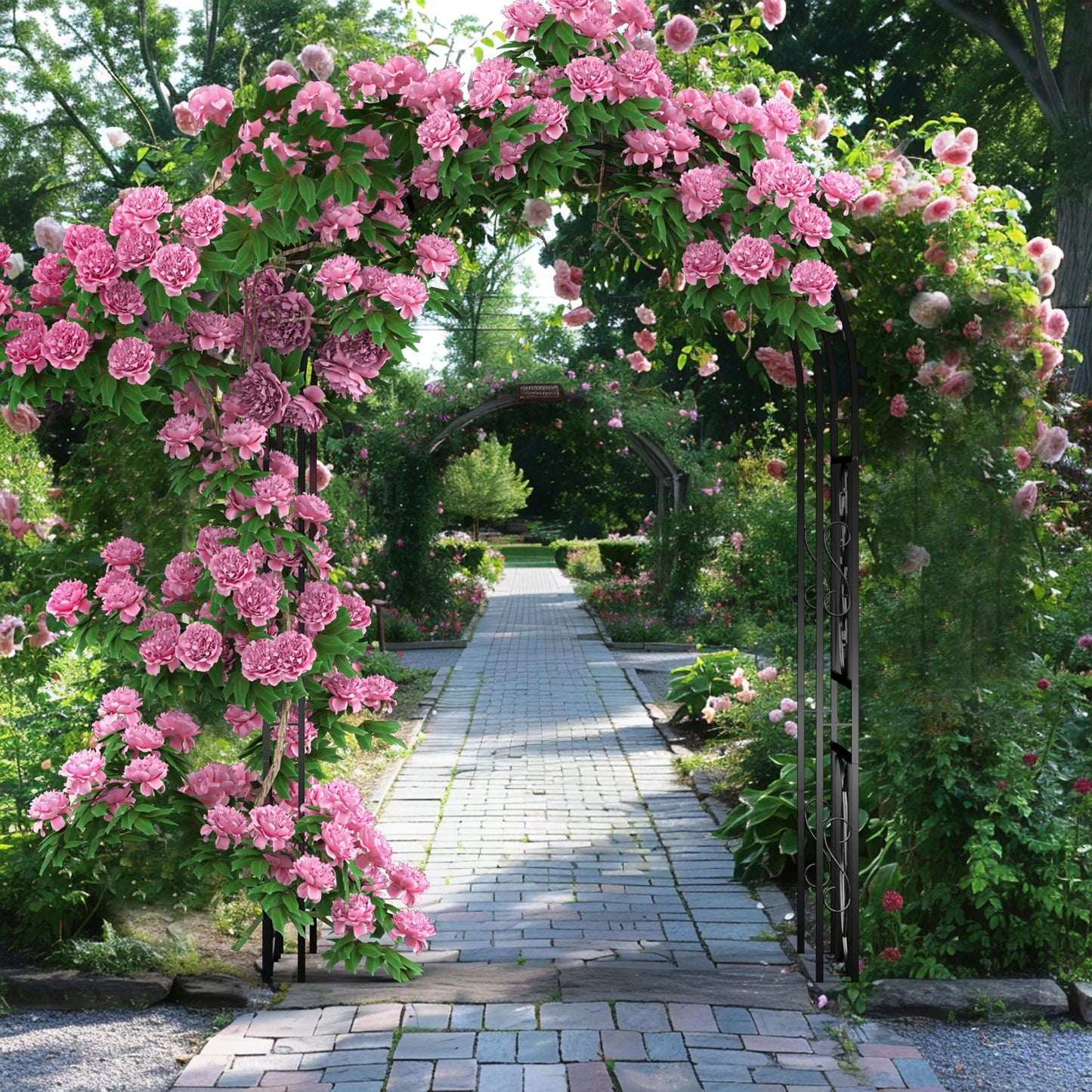 Heavy Duty Metal Garden Arbor Plant Arch Trellis