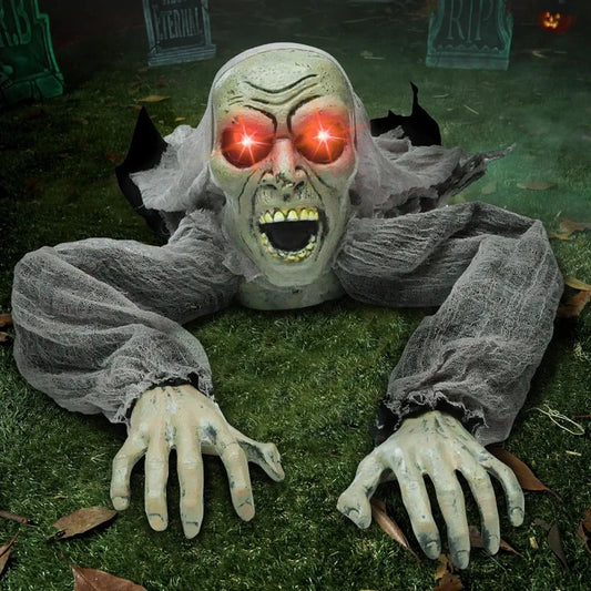Animated Groundbreaker Zombie With Sound And Flashing Eyes