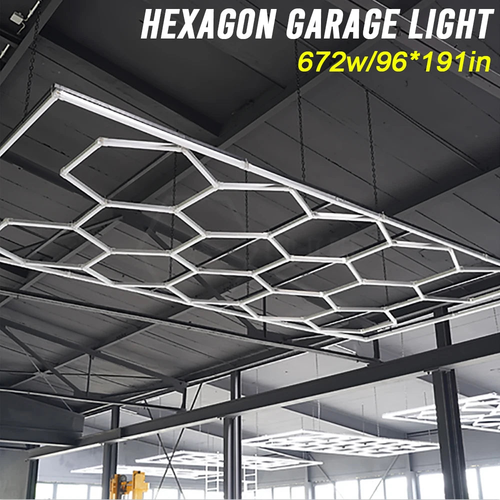 Honeycomb Hex Light .Hexagon LED Lighting for Garage Workshop,  Beauty Station, Office.  Ship from US