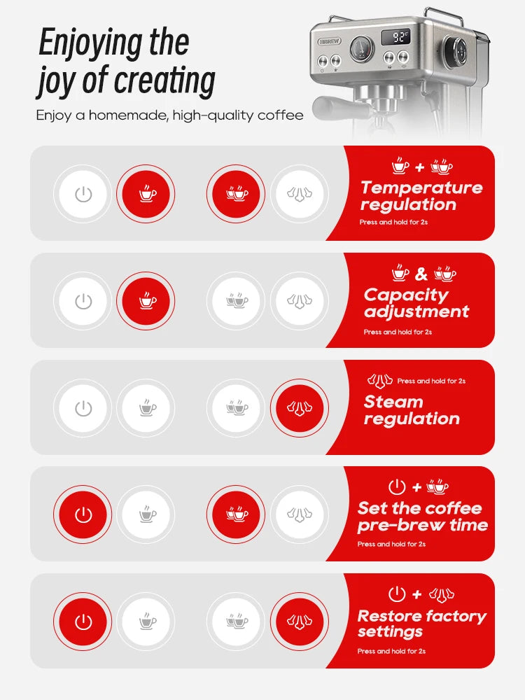 HiBREW 20 Bar Semi Automatic Espresso Coffee Machine