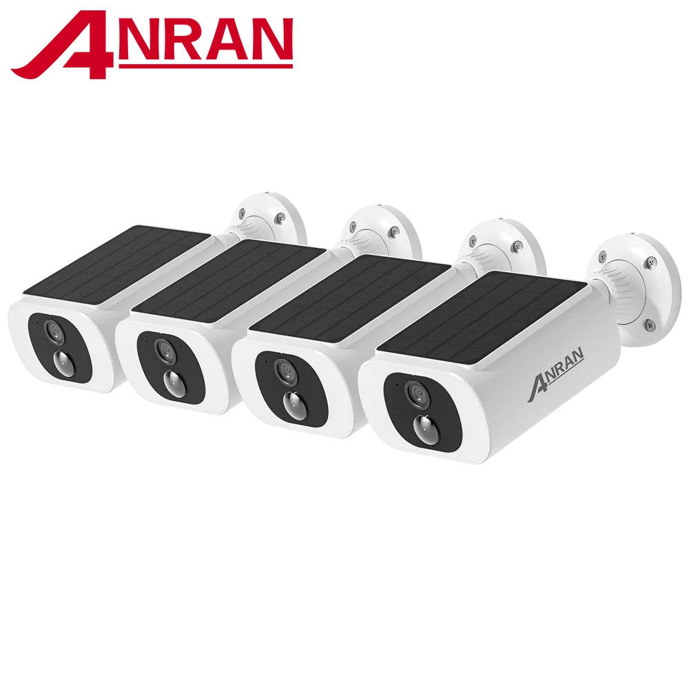 ANRAN 2K Solar Security Camera System 4 Pack Wireless