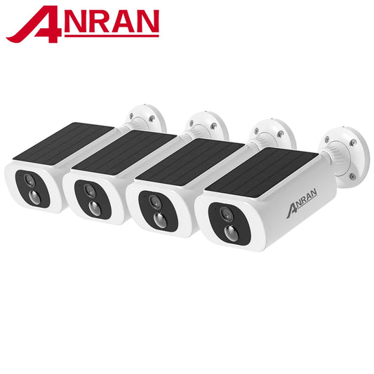 ANRAN 2K Solar Security Camera System 4 Pack Wireless