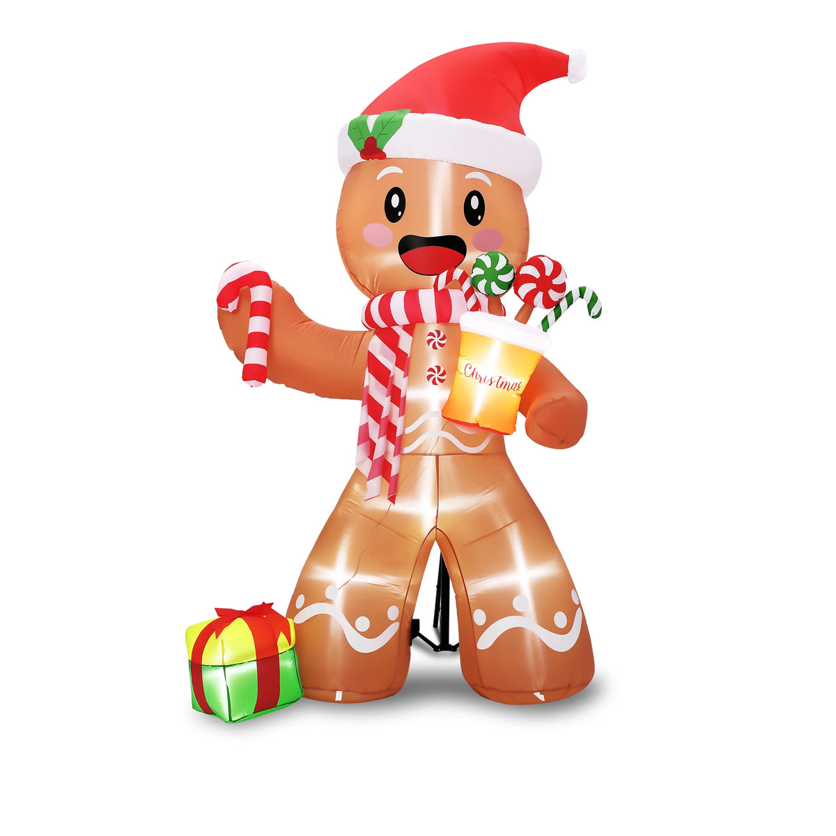 HiMISS Lighted Gingerbread Man Christmas Inflatable