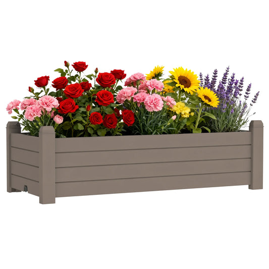 Weatherproof Resin Rectangular Garden Planter Box Outdoor