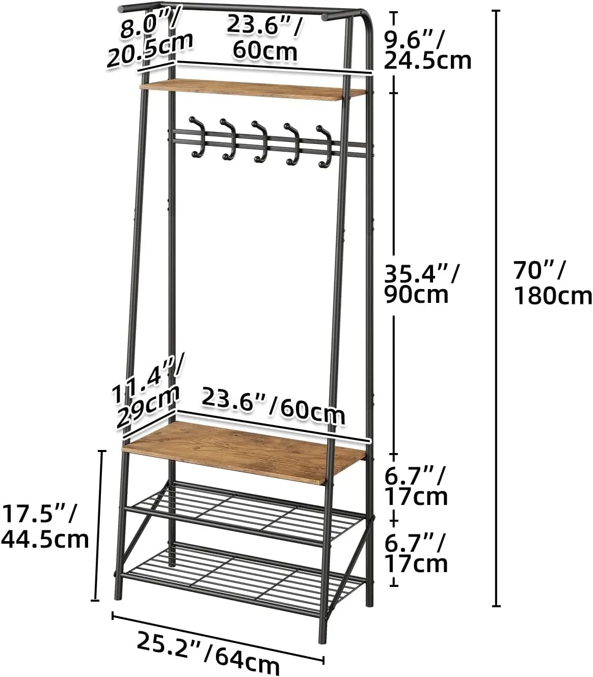 TWISTER.CK Coat Rack Hall Tree With Shoe Storage Bench