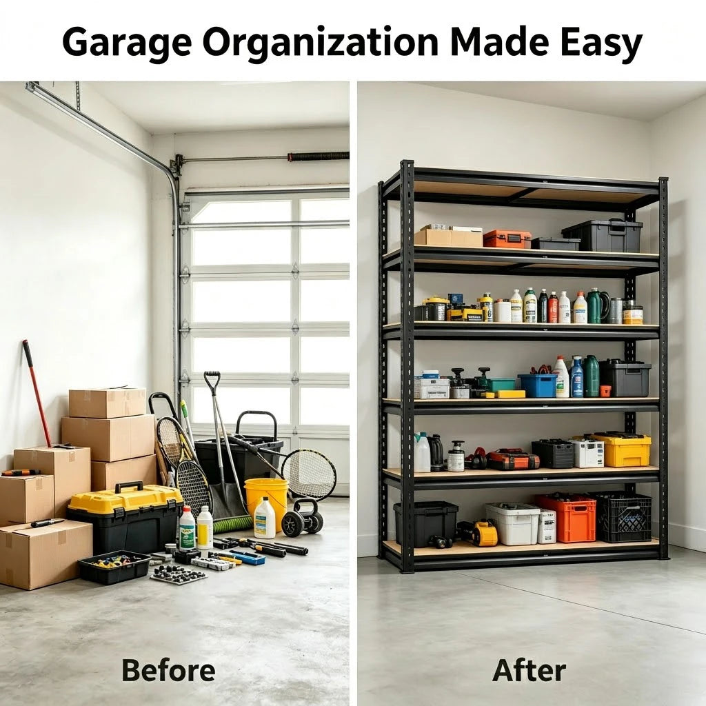Heavy Duty Metal Storage Rack 5 Tier MDF Shelving Unit