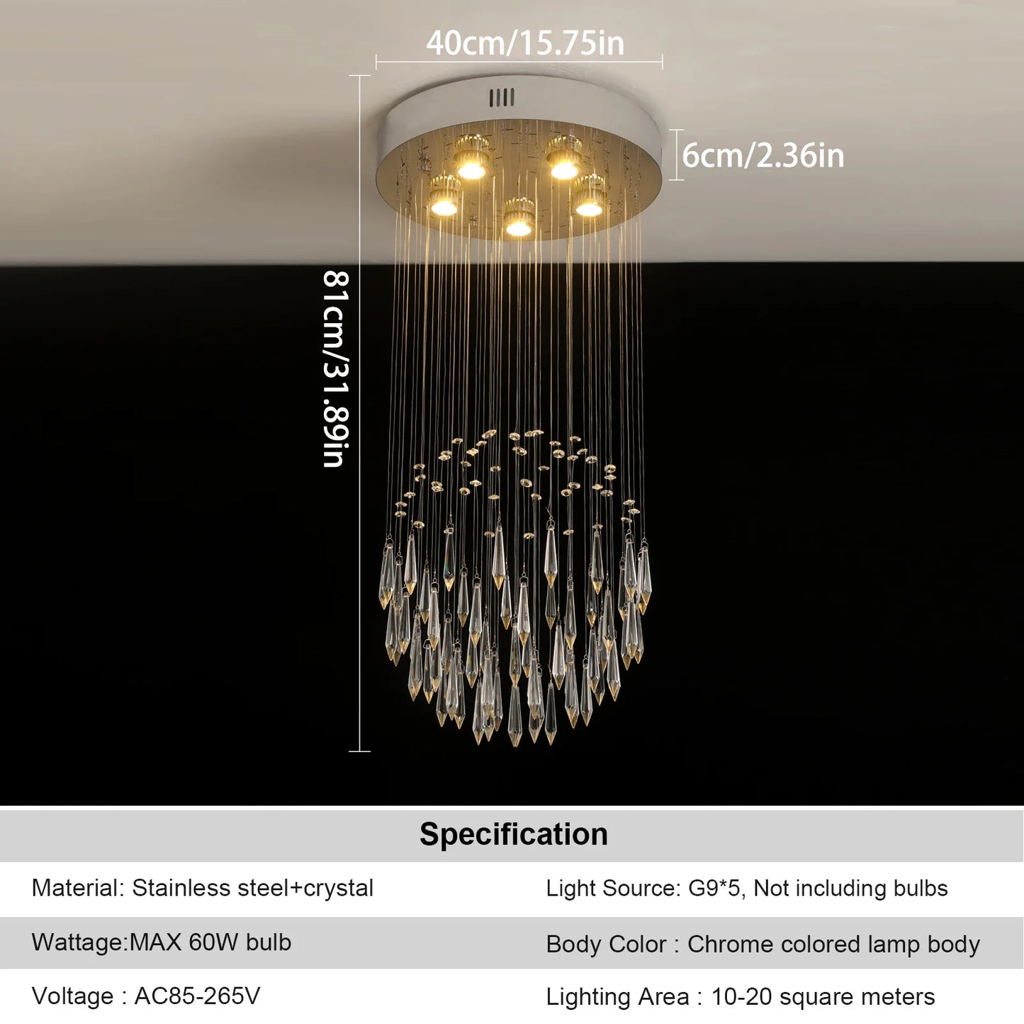 Luxury Crystal Led Pendant Light Loft Stair Droplight Modern Chandelier Ceiling Lamps Home Appliance Deco Lustre Hanging Fixture