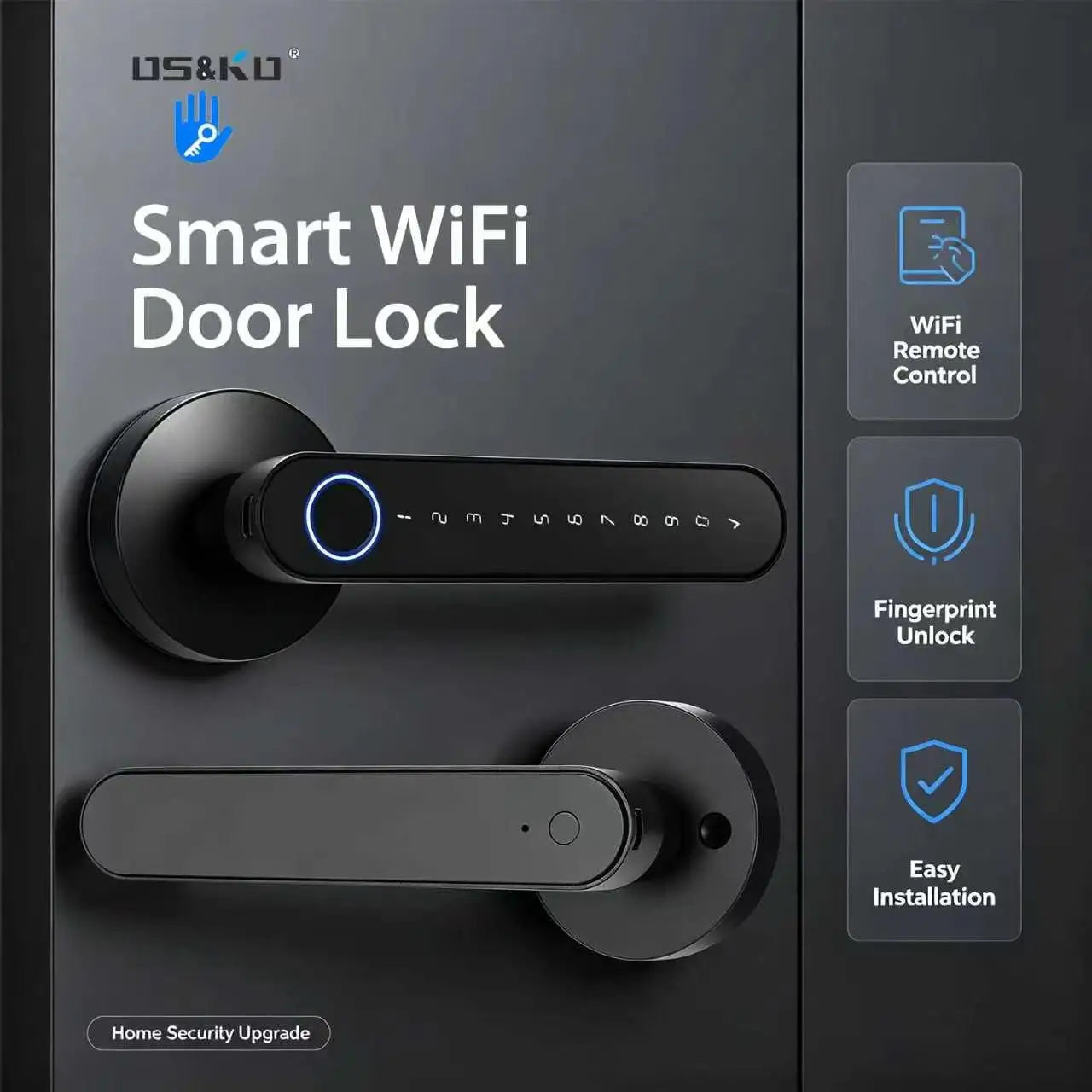 DSKDFTY Keyless Fingerprint Door Lock With Biometric Access