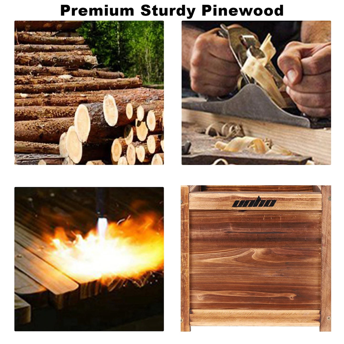 Solid Pine Wood Raised Flower Bed Garden Planter