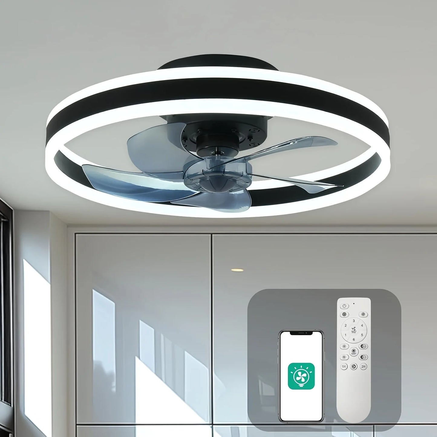 Orison Flush Mount Ceiling Fan With Remote Control