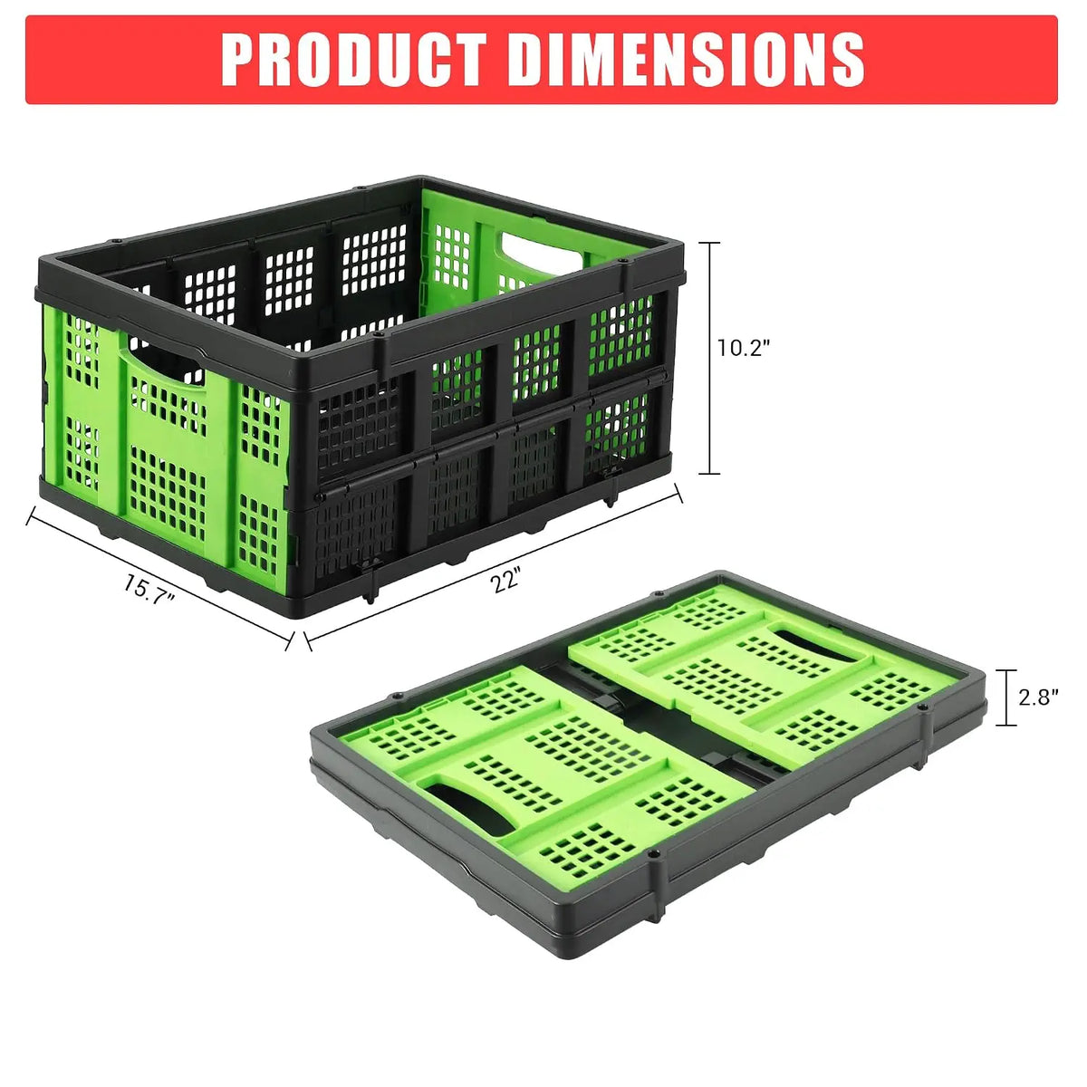 Foldable Heavy Duty Plastic Storage Crate