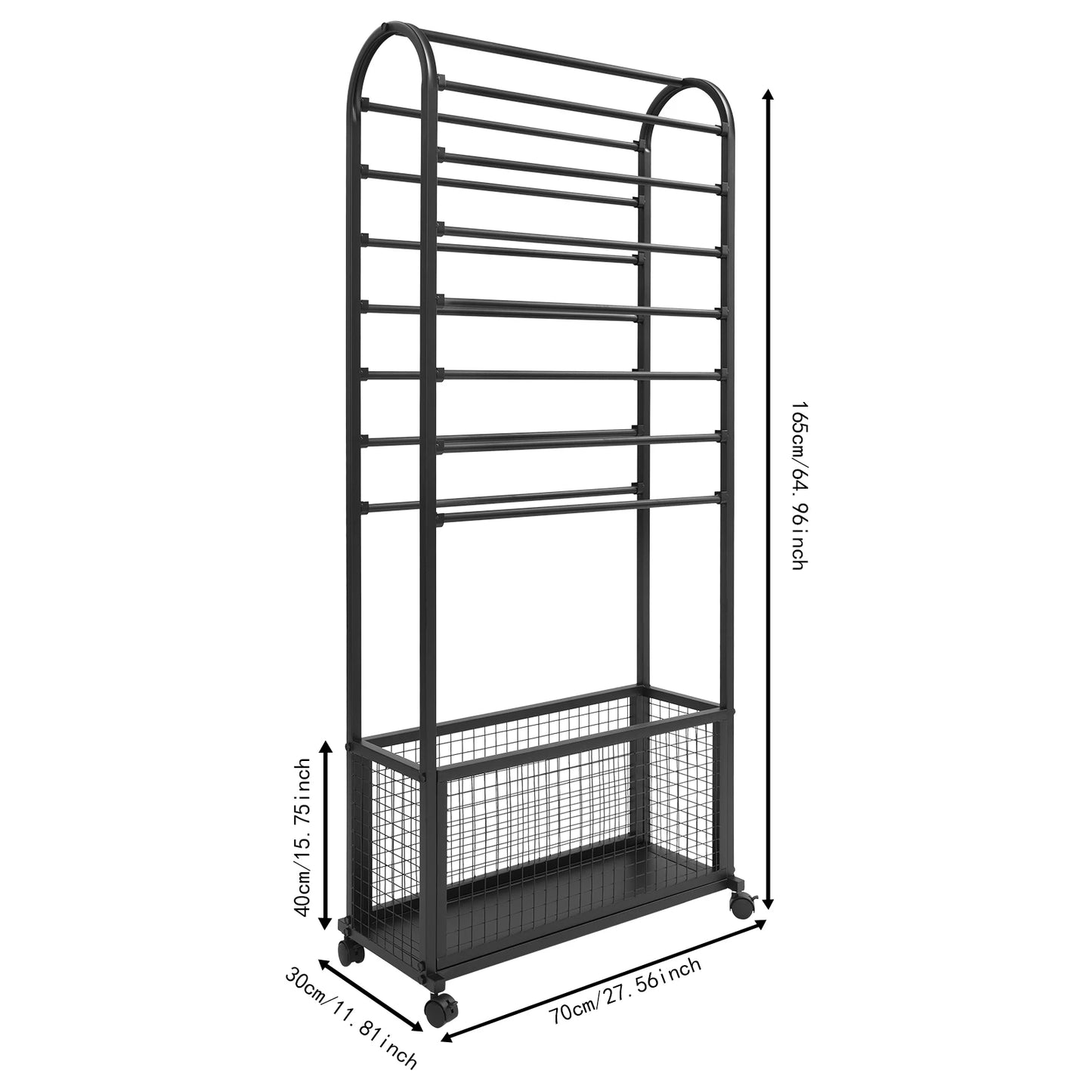 Metal Rolling Ribbon Holder Organizer Rack 15 Rods