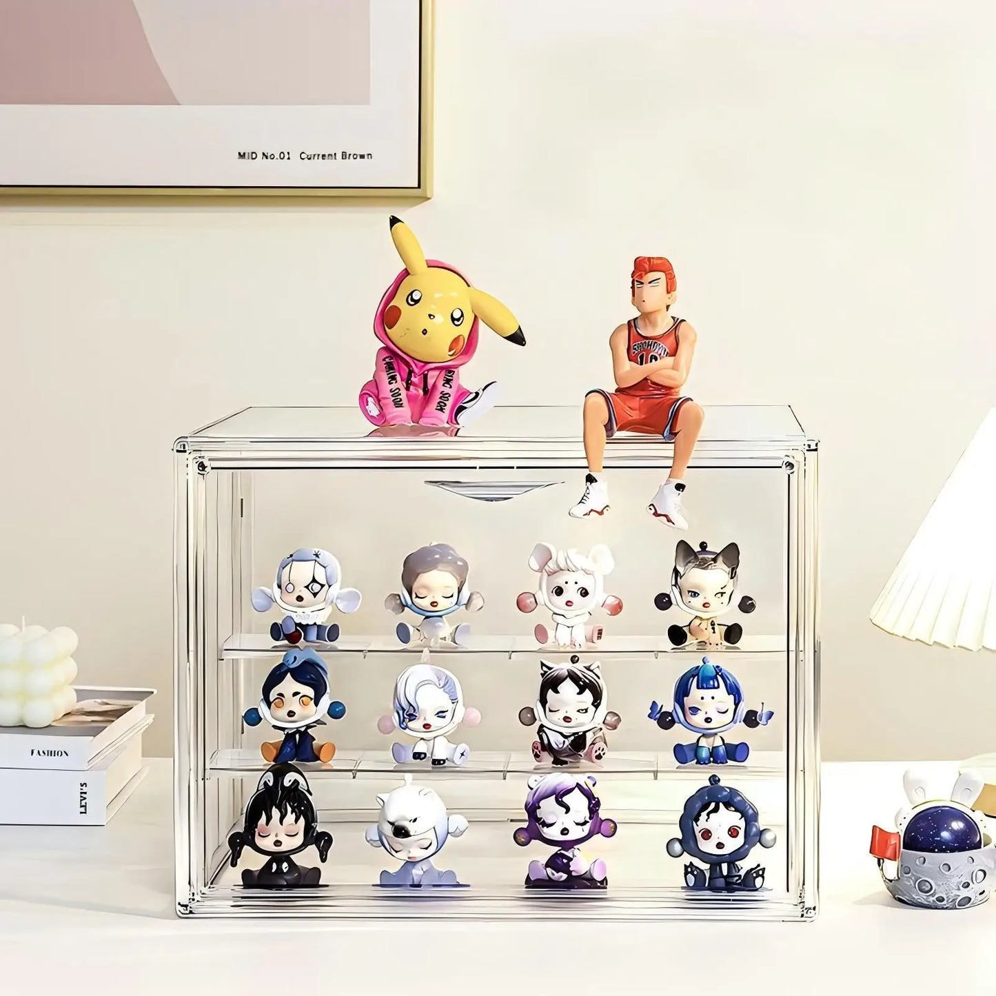 Acrylic Display Box, Clear Stackable Storage Case Bins Organizer for Blind Box Toy Collectible Cosmetic Makeup Figure