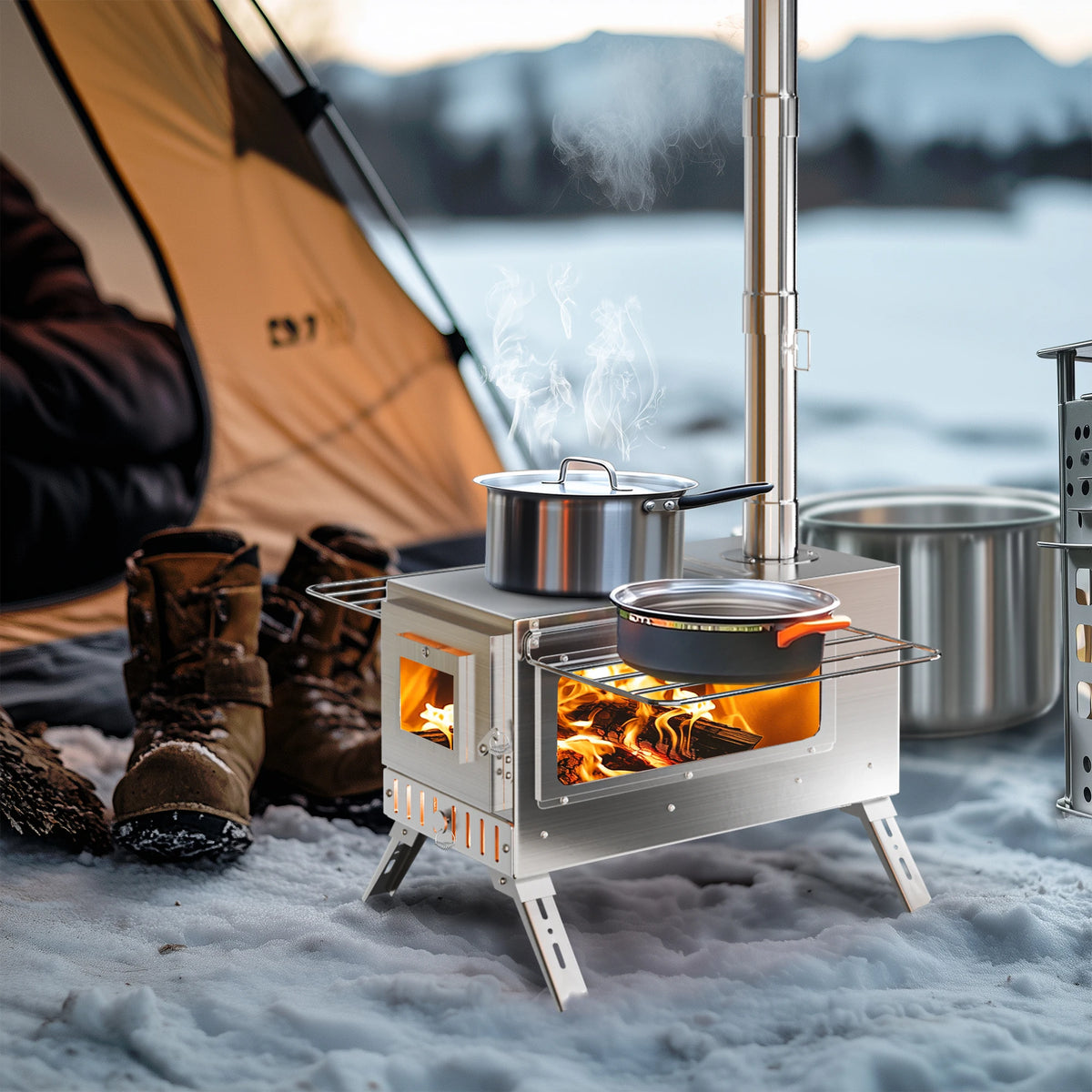 Portable Camping Wood Stove For Hot Tents
