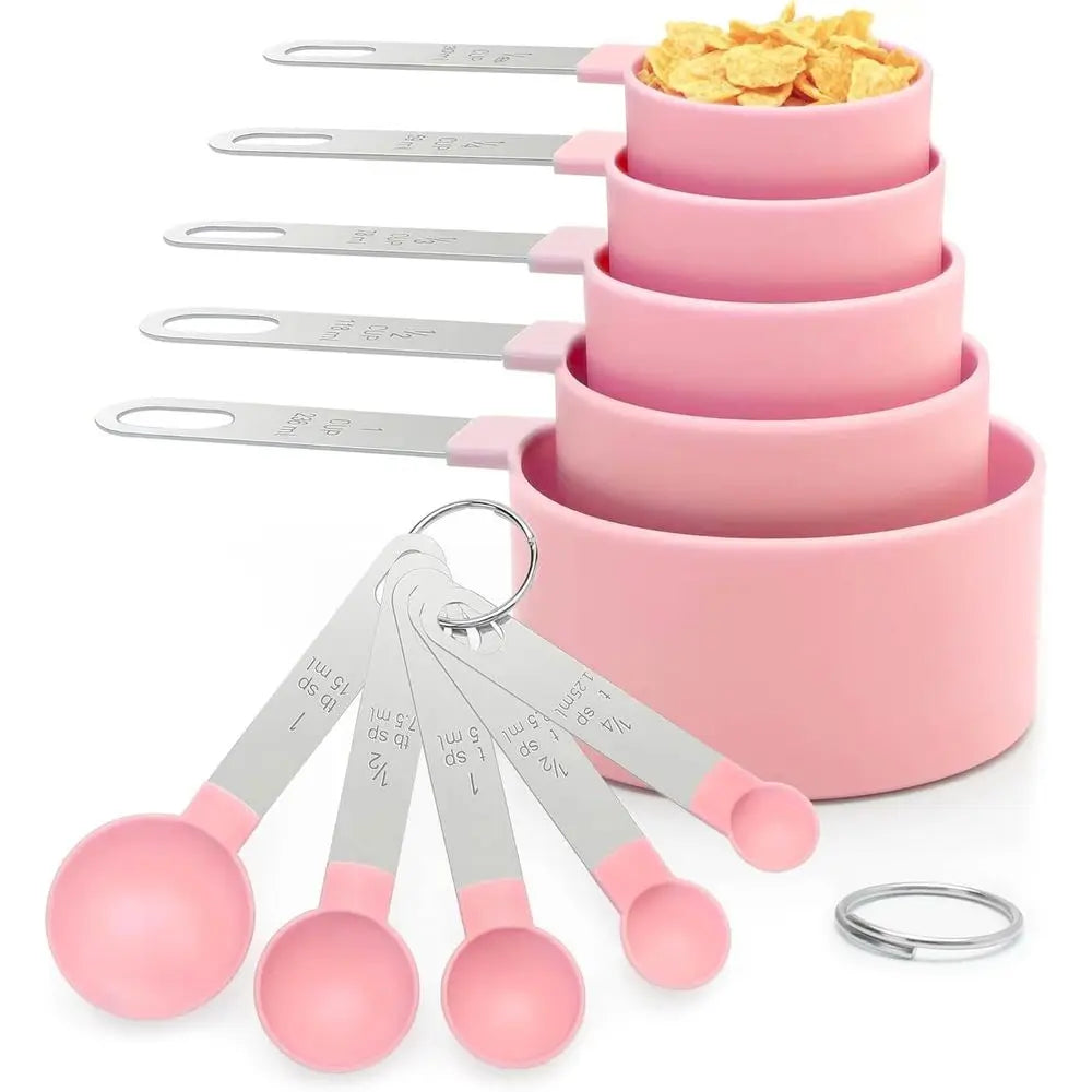Stainless Steel Handle Measuring Cups And Spoons Set