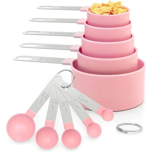 Stainless Steel Handle Measuring Cups And Spoons Set