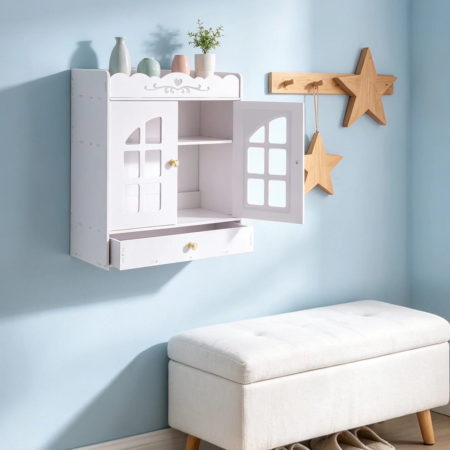 Bymaocar Bathroom Over Toilet Storage Cabinet Wall Mounted