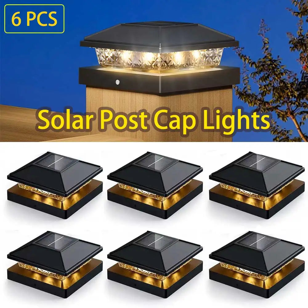 Solar Post Cap Lights Outdoor Waterproof LED Deck
