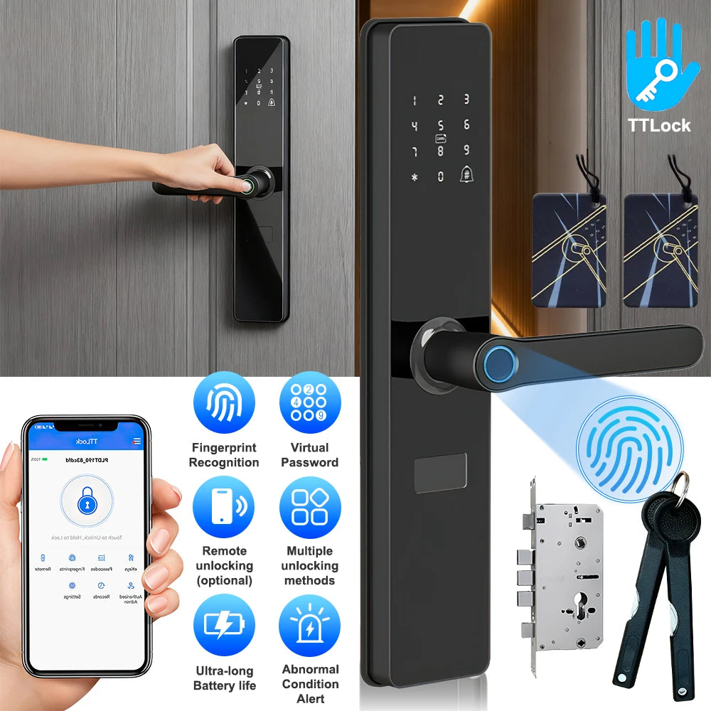 Smart Door Lock With App Biometric RFID Keypad