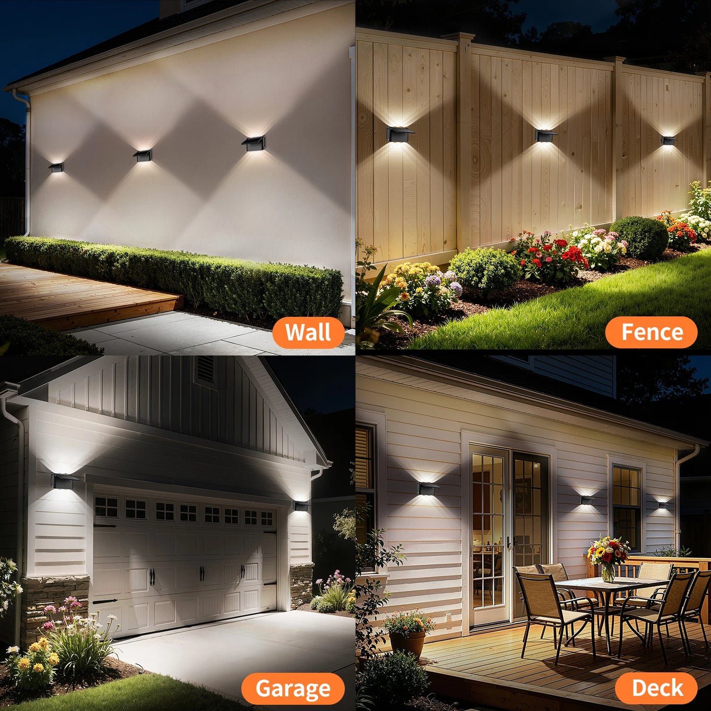 Intelamp Solar Wall Lights 2 Pack With Remote