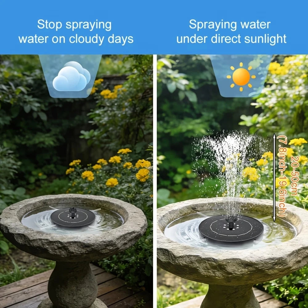 3.5W Solar Powered Water Fountain With LED Lights