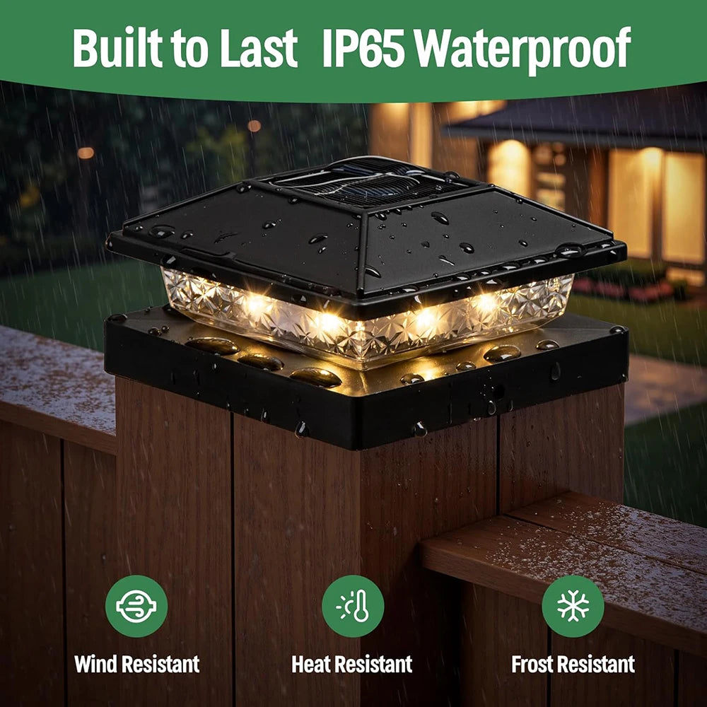 Solar Post Cap Lights Outdoor Waterproof LED Deck