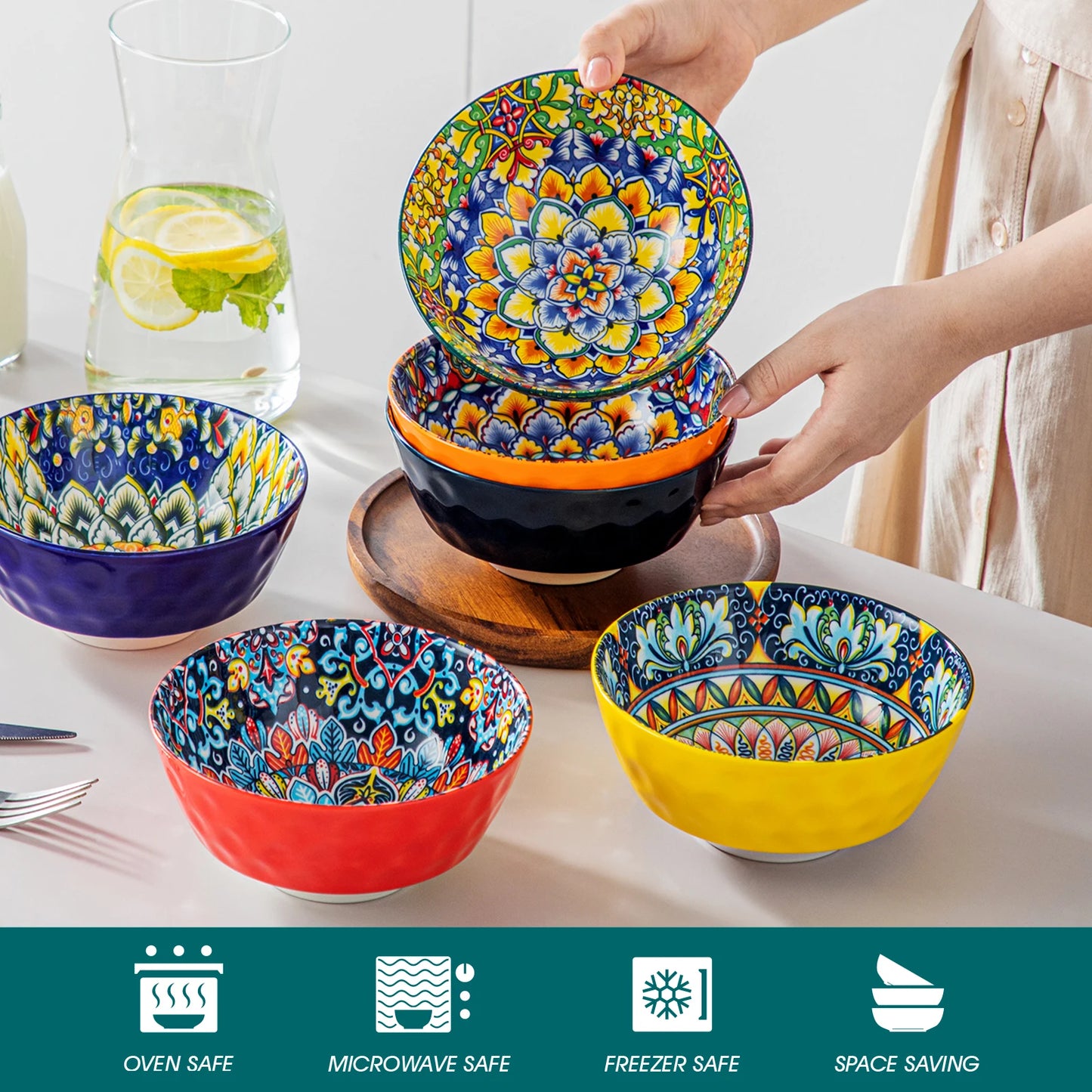 Malacasa Ceramic Soup Bowls 6 Piece Set