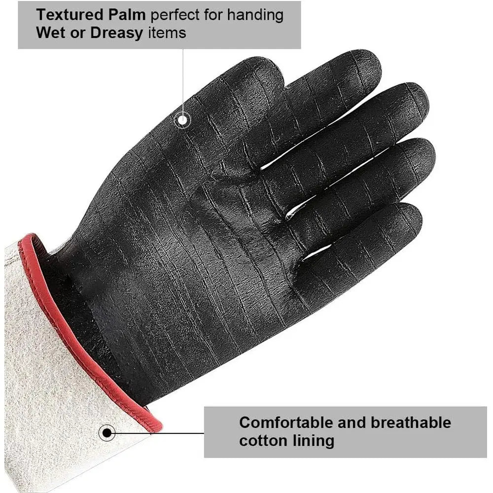 Extreme Heat Resistant Gloves for Grill BBQ, Waterproof Long Sleeve Pit Grill Gloves for Fryer, Oven, Smoker, Oil Resistant Neop