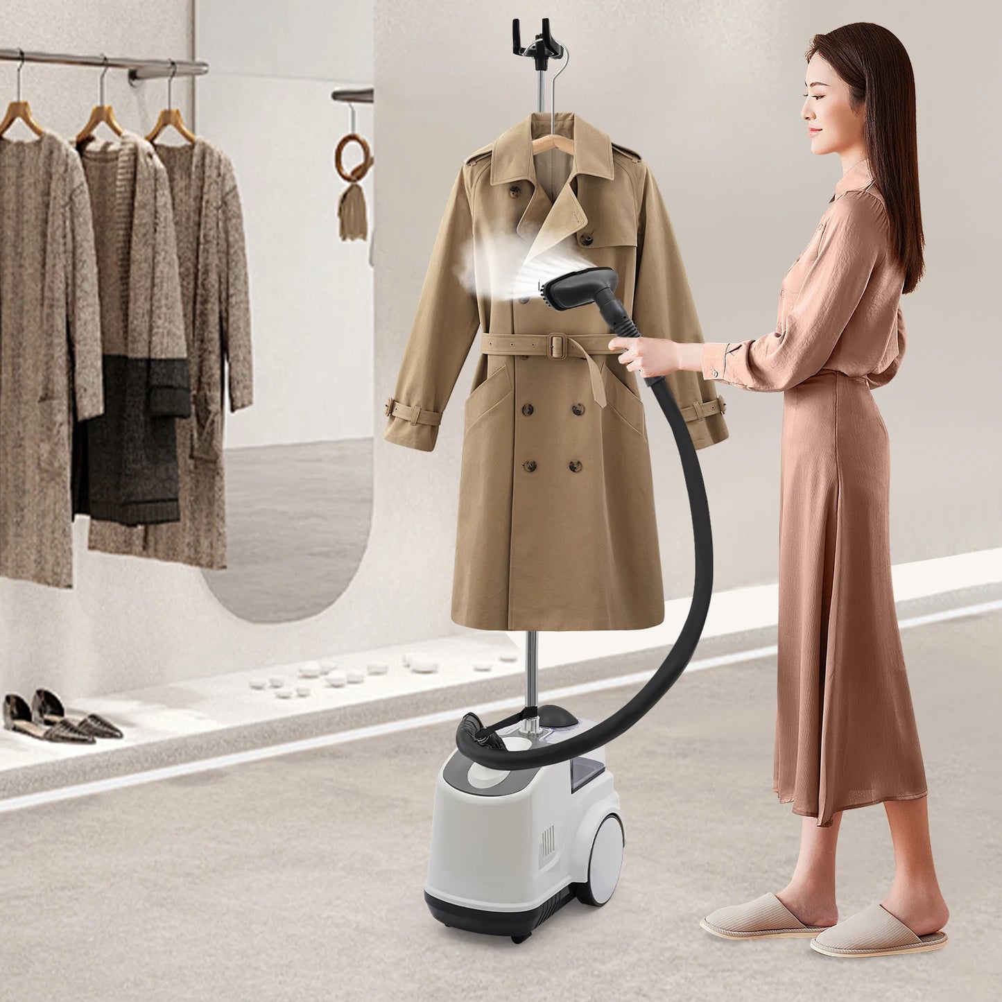 1500W Floor Standing Garment Steamer With Fast Heating