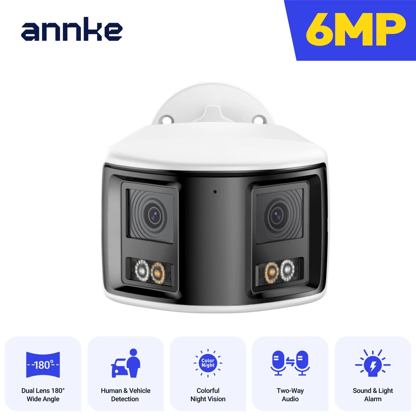 ANNKE 180 Degree 8MP Dual Lens PoE Camera With AI