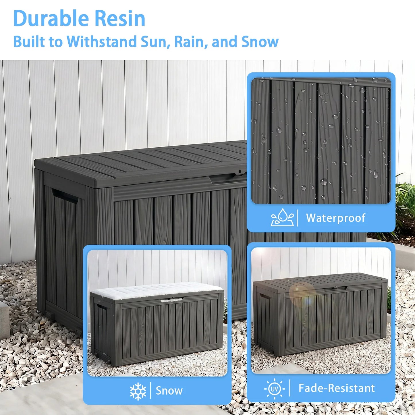 Outdoor Waterproof Storage Box With Wheels Lockable Lid