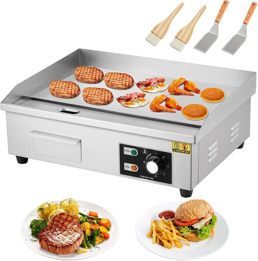 Tacleekii Commercial Stainless Steel Electric Griddle