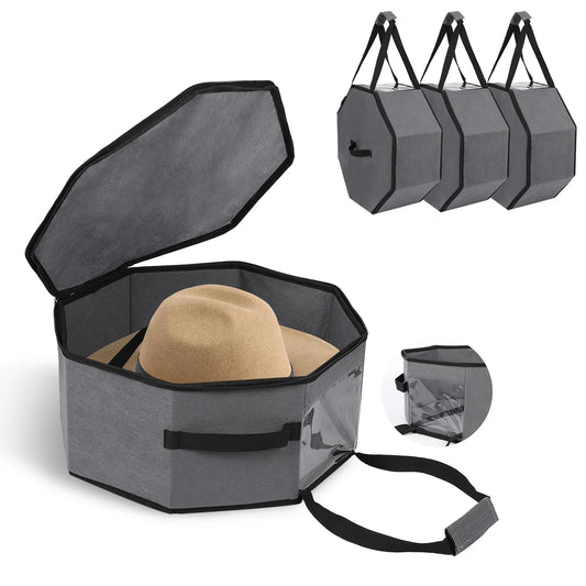 Stackable Hat Storage Organizer With Handle and Dustproof Design