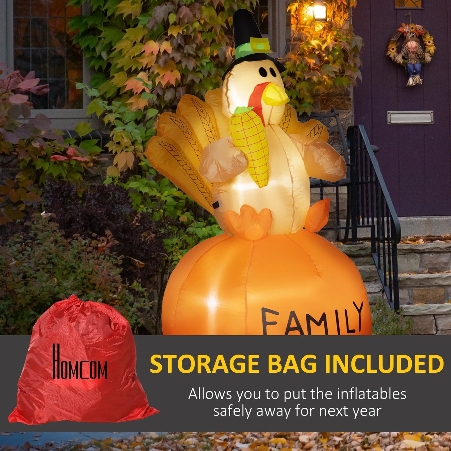 LED Inflatable Outdoor Turkey Thanksgiving Decor