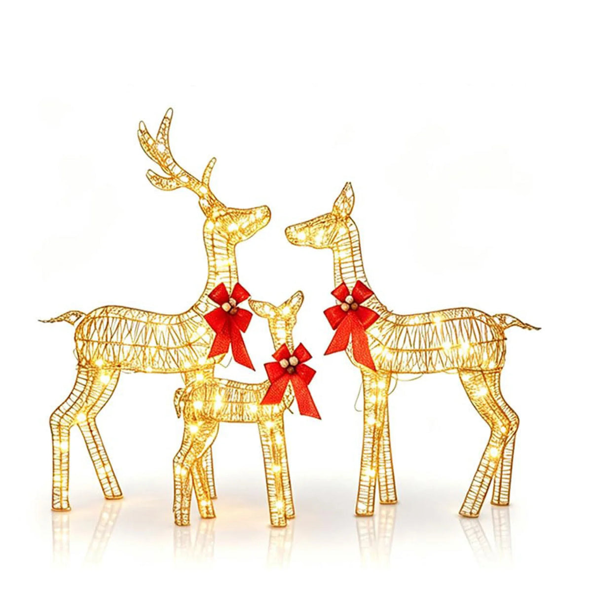 HiMISS Lighted Christmas Reindeer Family Yard Decor